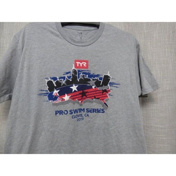 TYR Unisex Pro Swim Series Clovis 2019 Graphic Tee, Hether Gray - Picture 5 of 8